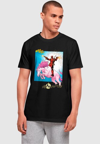 ABSOLUTE CULT T-Shirt 'Deadpool - Unicorn Battle' in Schwarz: predná strana