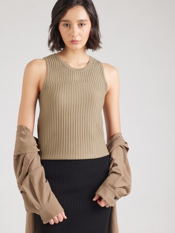 DKNY Вязаный топ в Серый: спереди