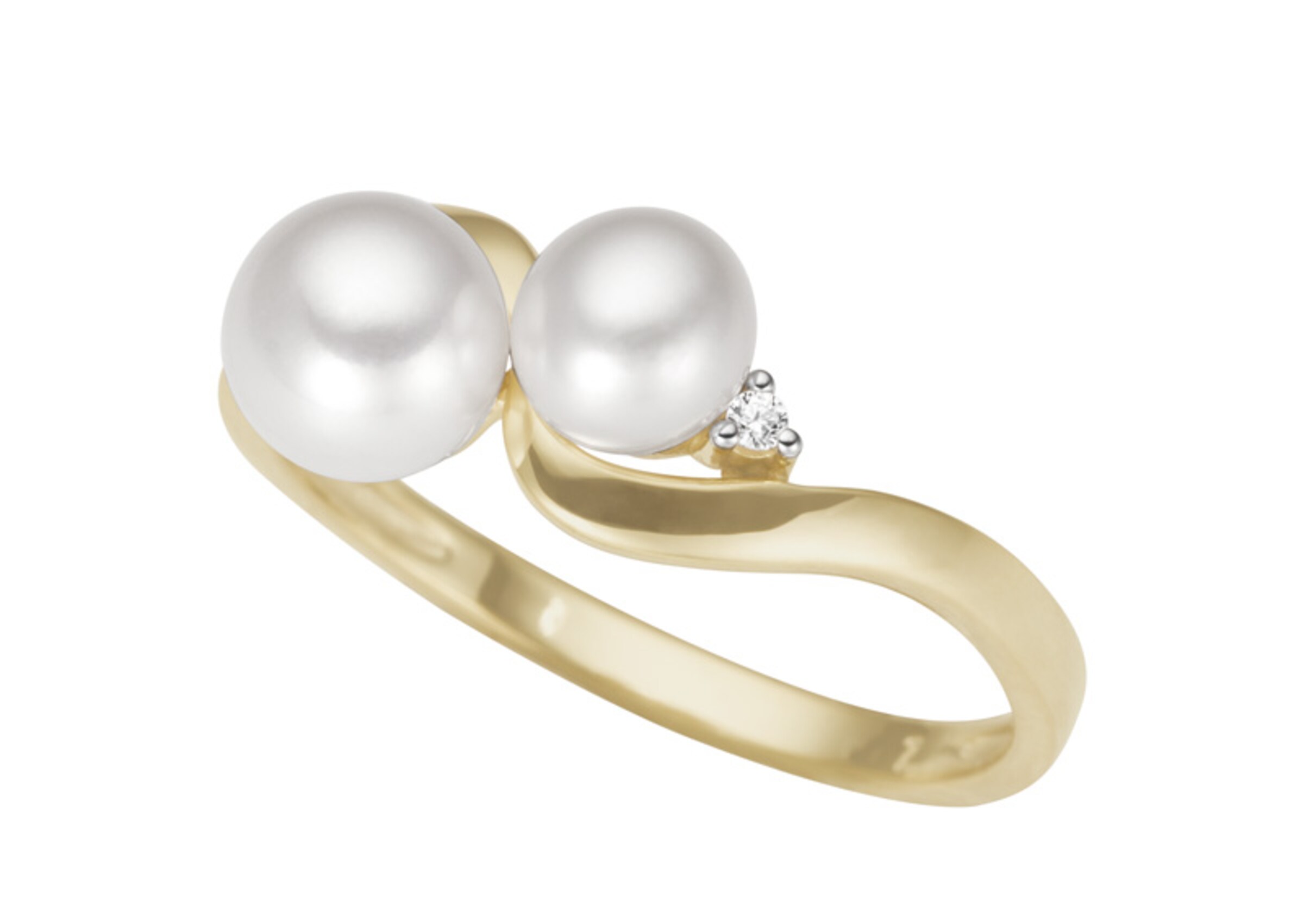 FIRETTI Ring in goldgelb / weiß, Produktansicht