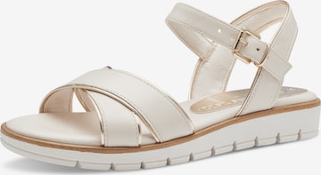 MARCO TOZZI - Sandalias con hebilla en beige: frente