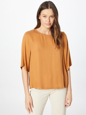 Soft Rebels Blouse 'Callie' in Bruin: voorkant