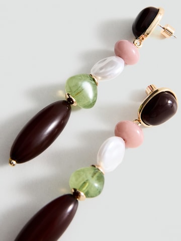 MANGO Uhani 'MELANIA' | rjava barva