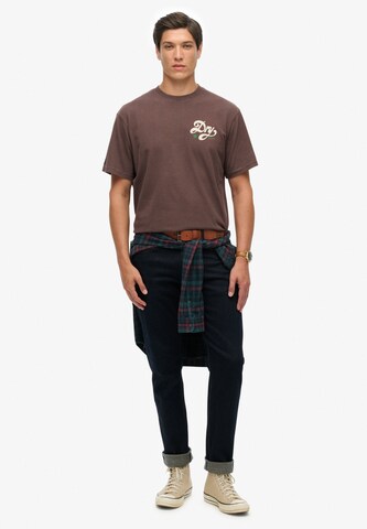 T-Shirt 'Tap Room' Superdry en marron
