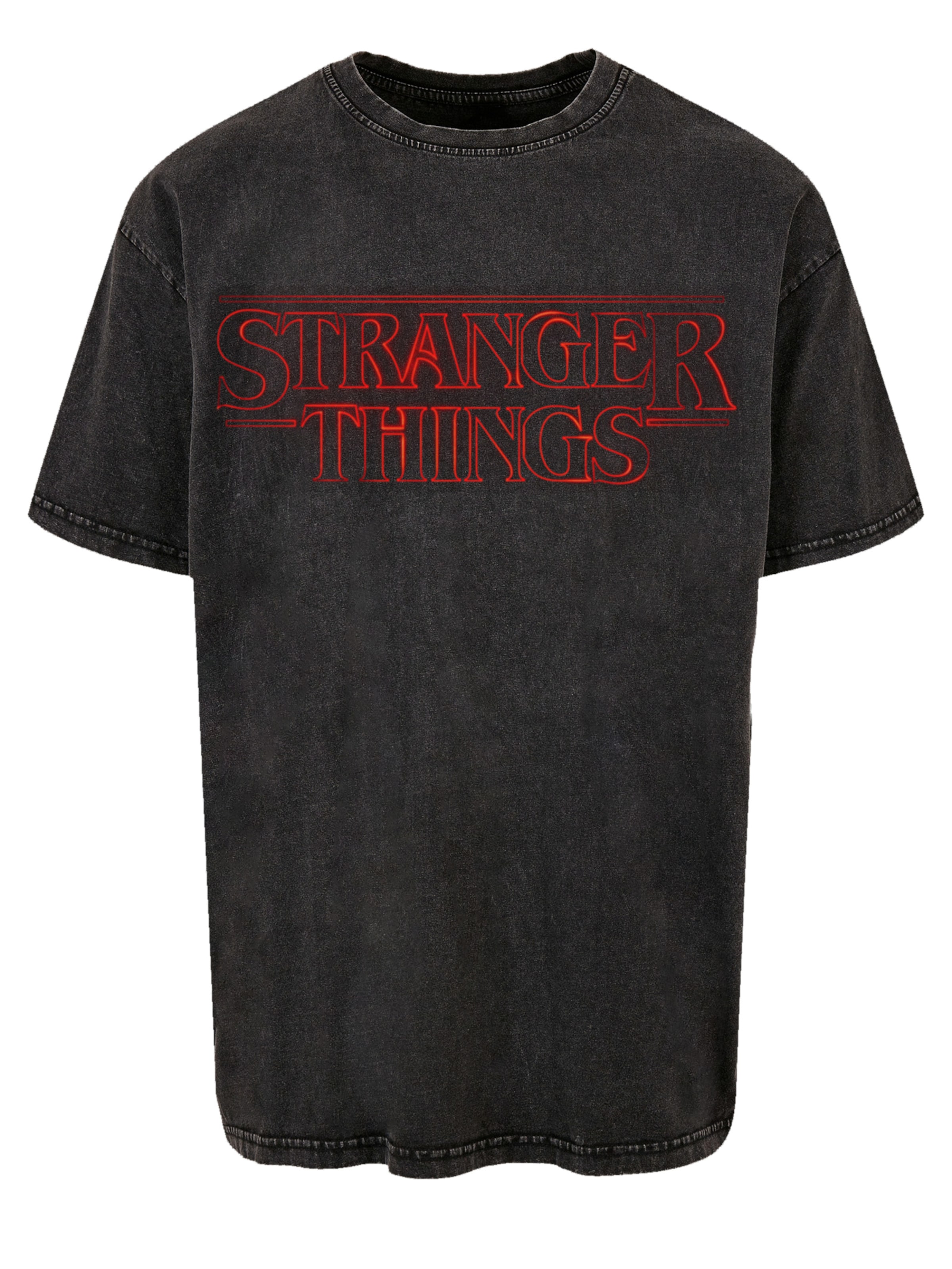 F4NT4STIC Shirt 'Stranger Things Netflix TV Series' in Zwart: voorkant