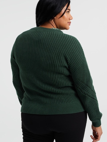 WE Fashion Пуловер в зелено
