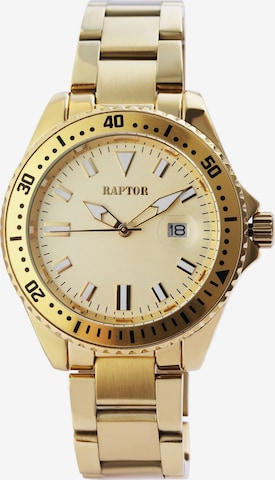 Raptor Analog Watch 'Serious, Datumsanzeige' in Gold: front