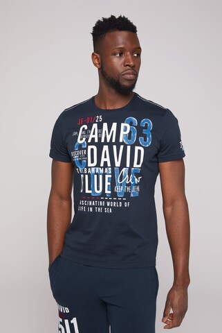 T-Shirt CAMP DAVID en bleu : devant