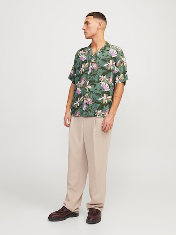 žalia JACK & JONES Patogus modelis Marškiniai 'LUKE TAMPA'