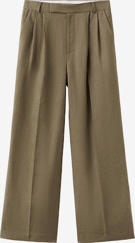 MANGO Regular Pleat-Front Pants 'Listela' in Green: front