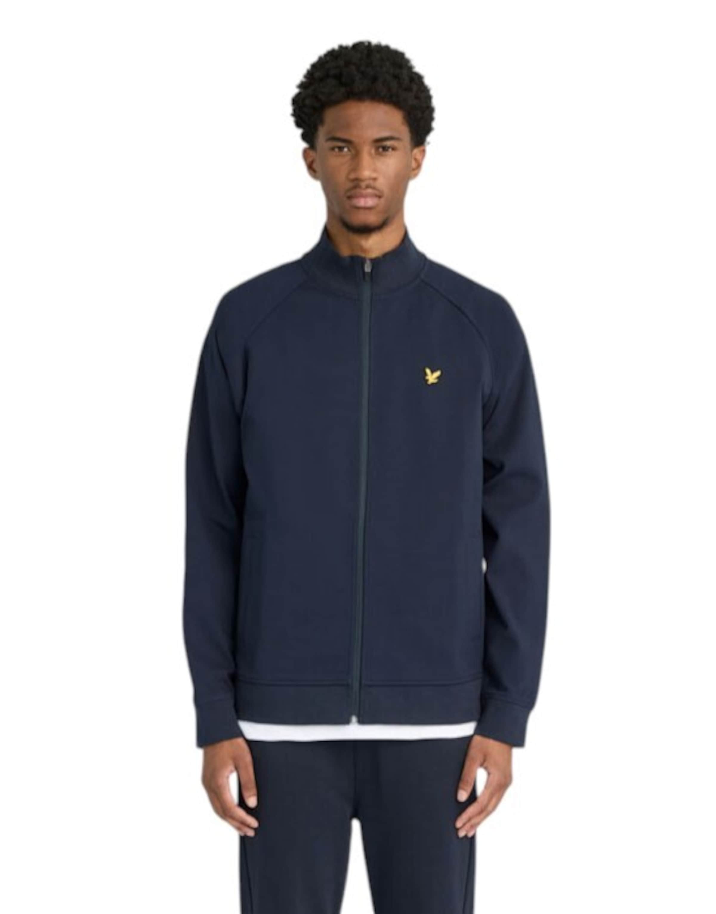 Lyle & Scott Fleece jas in Blauw: voorkant
