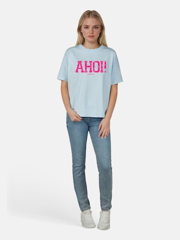 salzhaut Shirt 'LEEV-AHOI' in Blauw