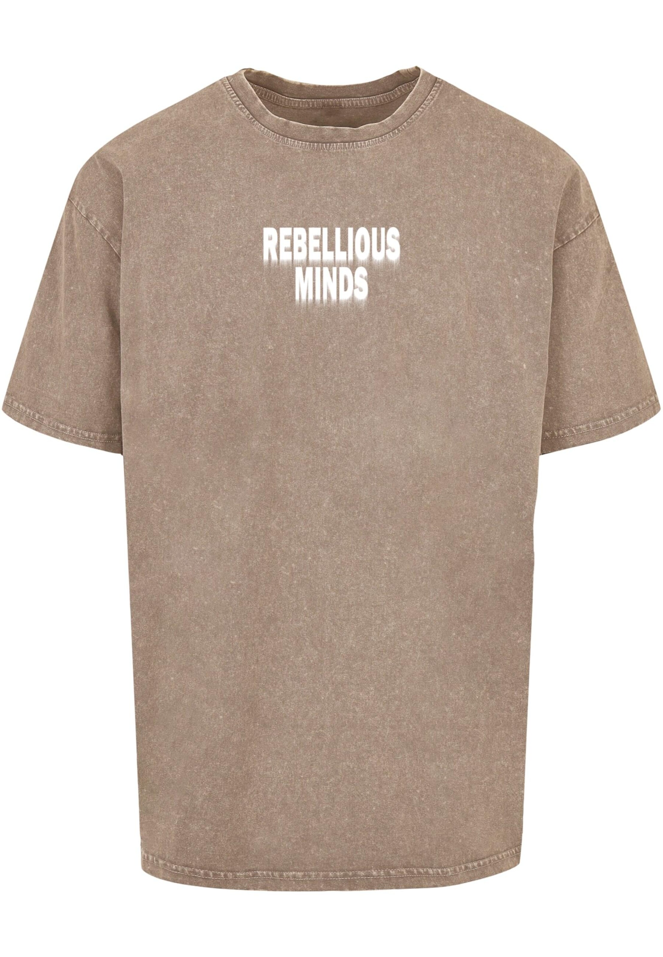 Merchcode T-Shirt 'Rebellious Minds' in Braun: Vorderseite