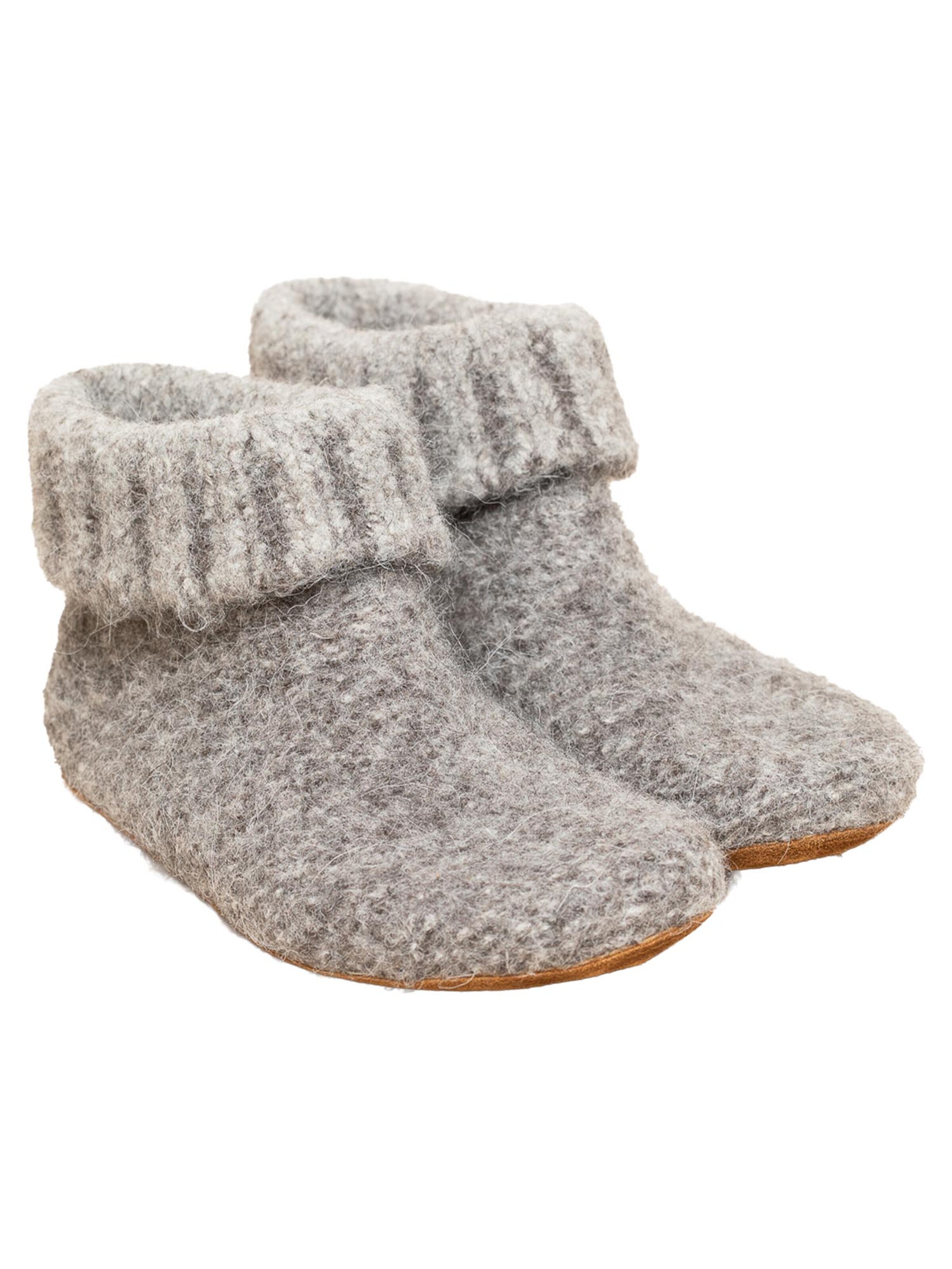 Gottstein Slipper 'Knit Boot Alpaka' in Grey
