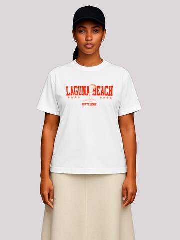 T-shirt 'Betty Boop Laguna Beach' F4NT4STIC en blanc : devant