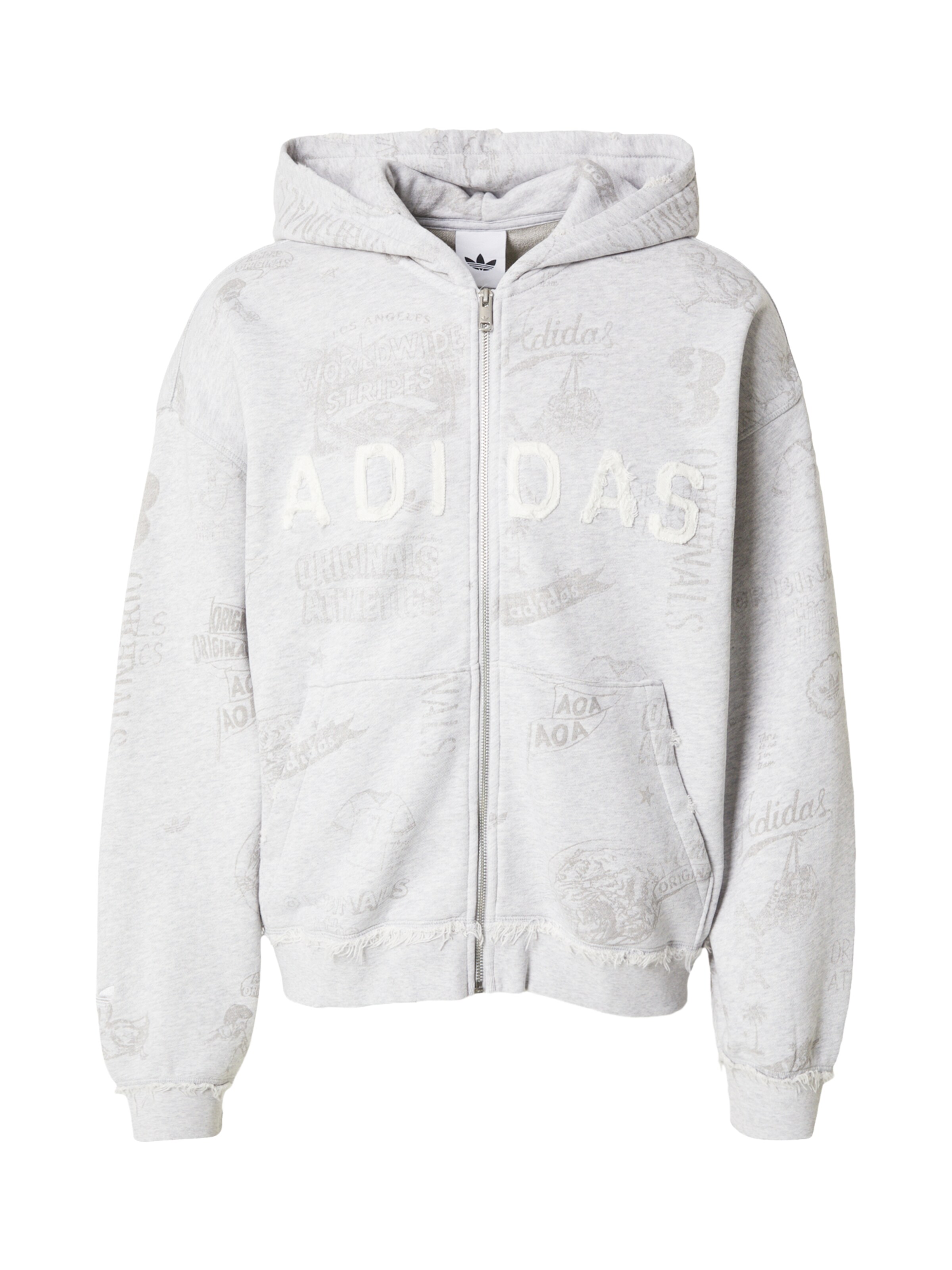 ADIDAS ORIGINALS Sweatshirt 'AOA' in XS in dunkelgrau / graumeliert / offwhite, Produktansicht
