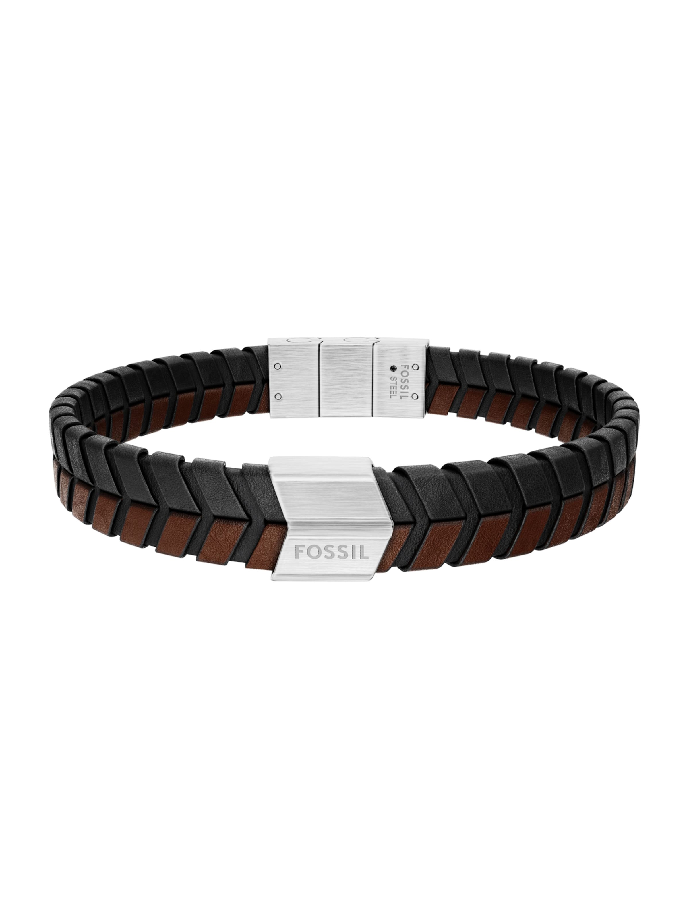 FOSSIL Bracelet in One Size in Dark brown / Silver, Item view