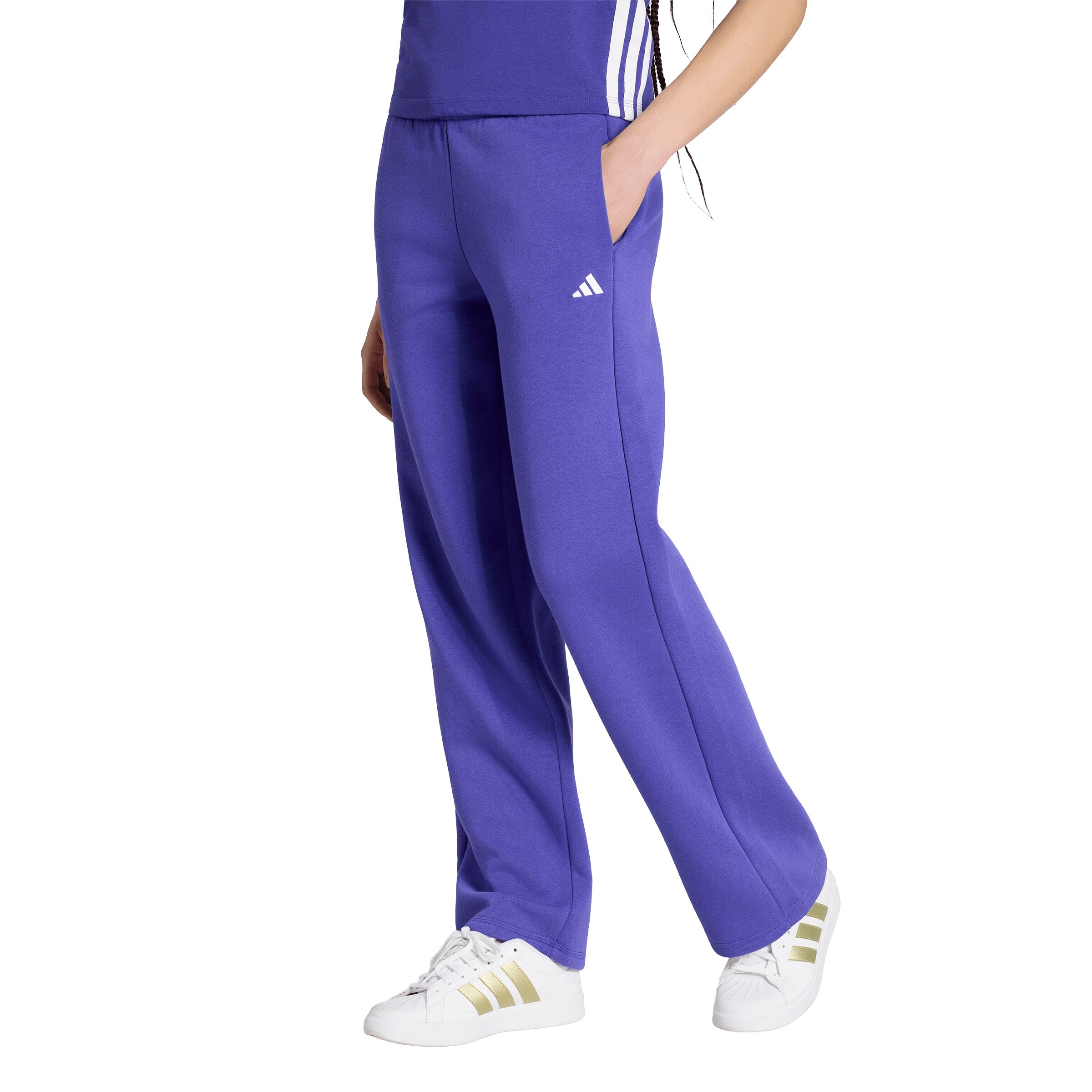 ADIDAS SPORTSWEAR Wide leg Παντελόνι φόρμας 'Essentials' σε λιλά: μπροστά