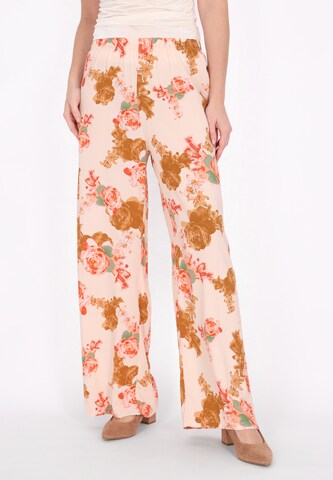 Usha Wide Leg Housut värissä beige: etupuoli