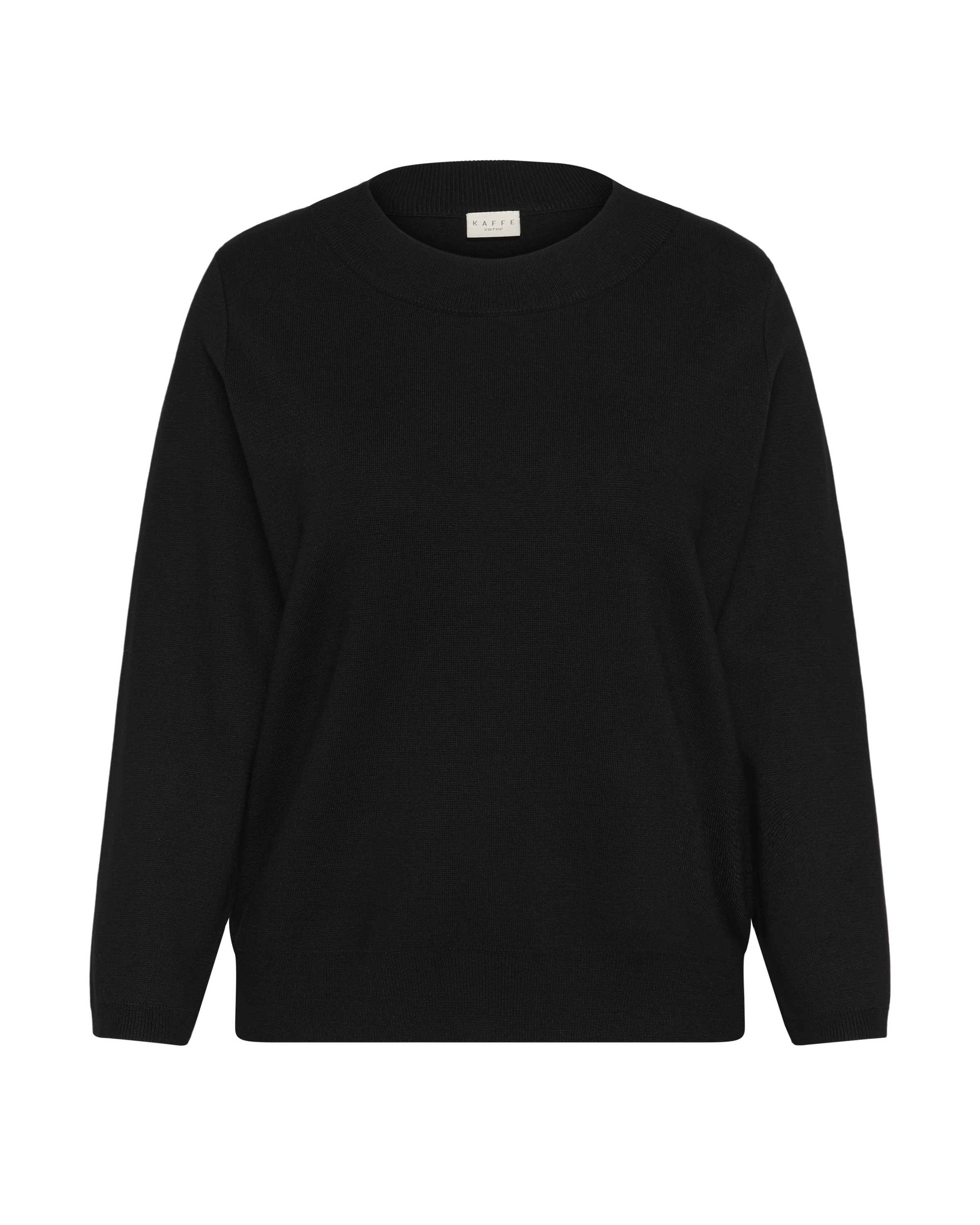 KAFFE CURVE Pullover i sort: forside