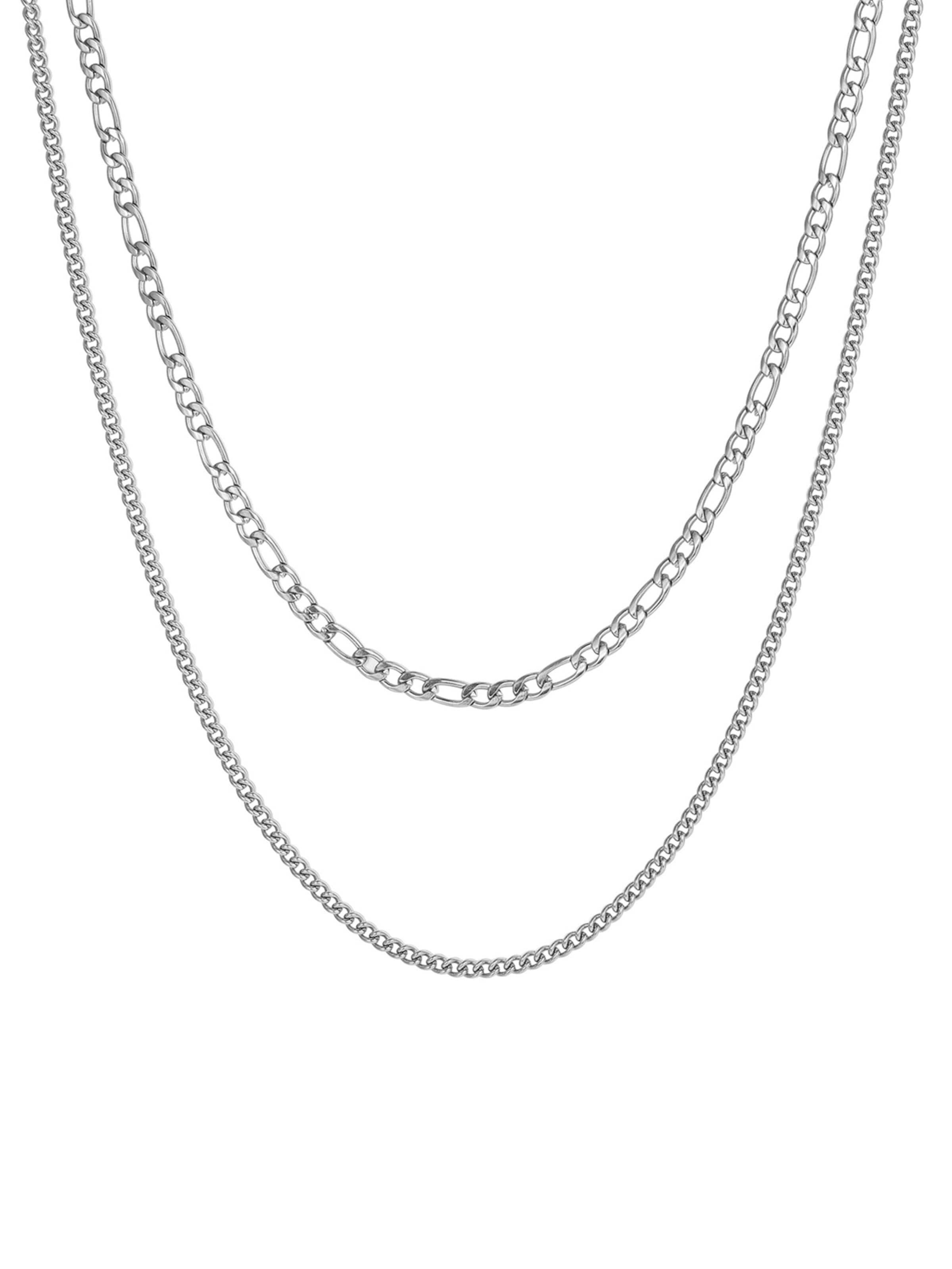 Hey Happiness Necklace 'Bold Layers' in Silver