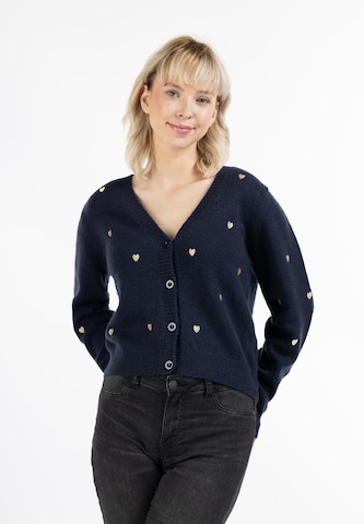 MYMO Knit cardigan 'Nolie' in Blue: front