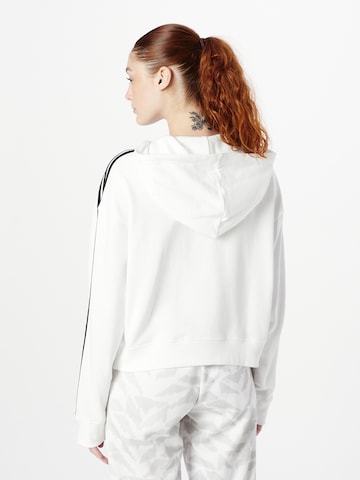 ADIDAS SPORTSWEAR Athletic Zip-Up Hoodie 'Essentials 3-Stripes French Terry' in White