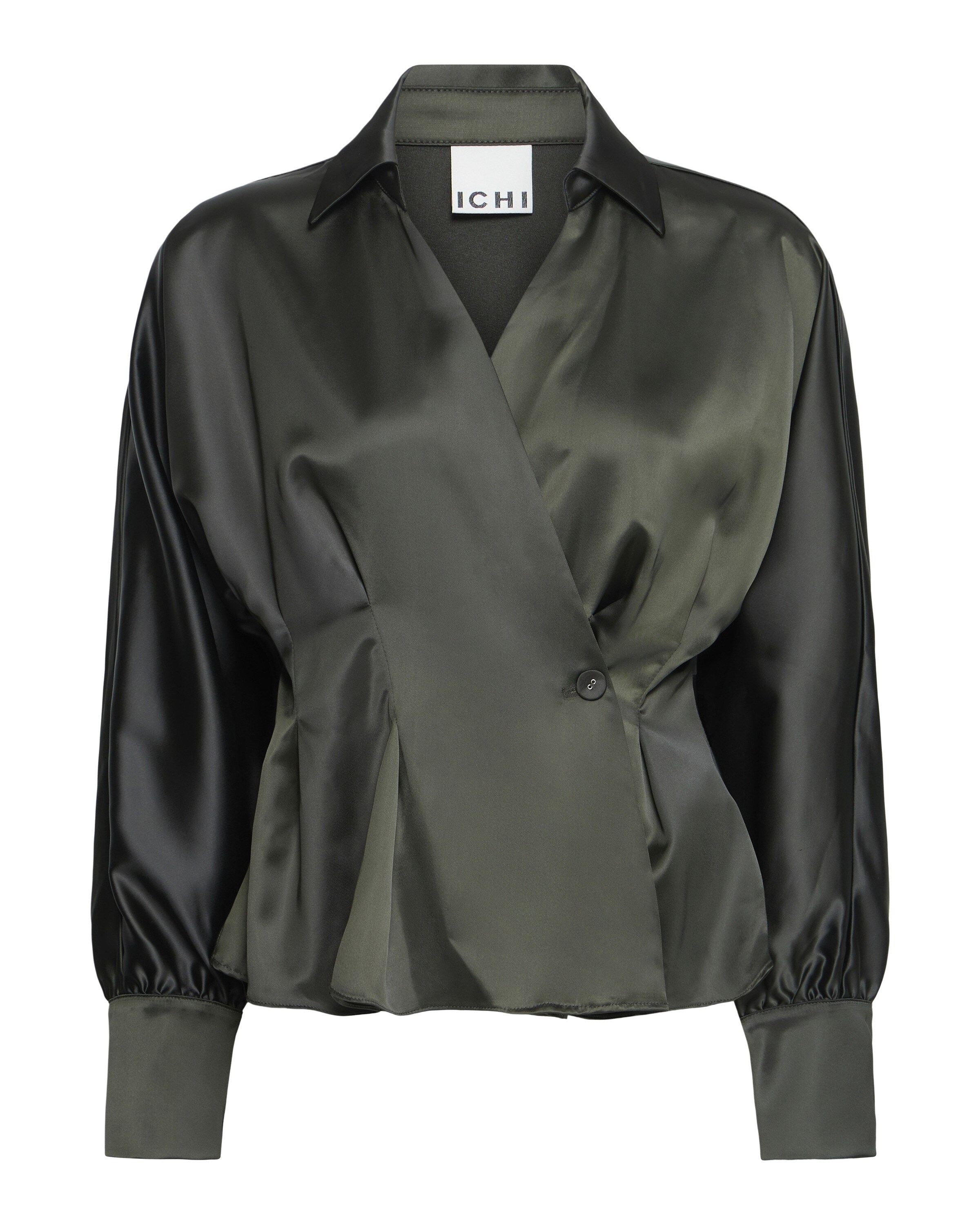 ICHI - Blusa 'RUTH' en marrón: frente