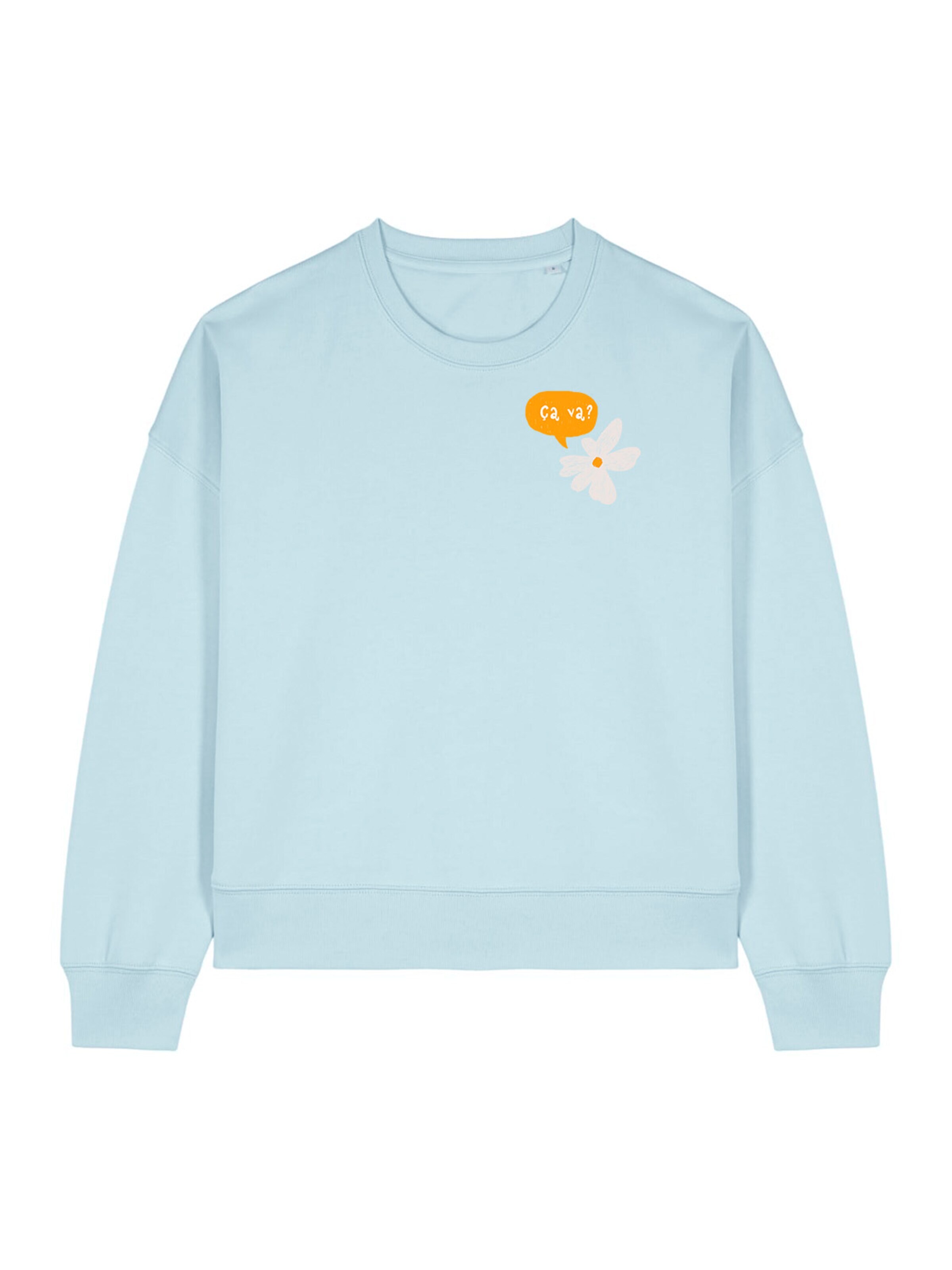 Kultgut Pullover 'Ça va ?'‌‌‌‌‌‌‌‌ in Blau: Vorderseite