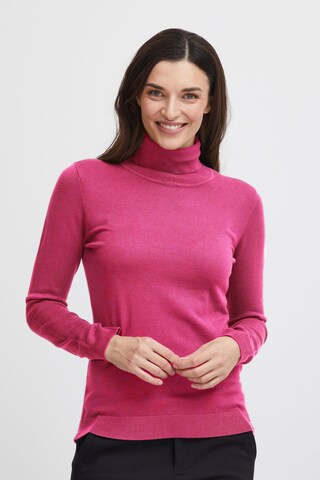 Fransa Pullover 'Blume' in Pink: Vorderseite