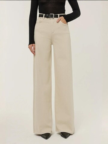 Hiccup - Perna larga Calças de ganga em bege: frente