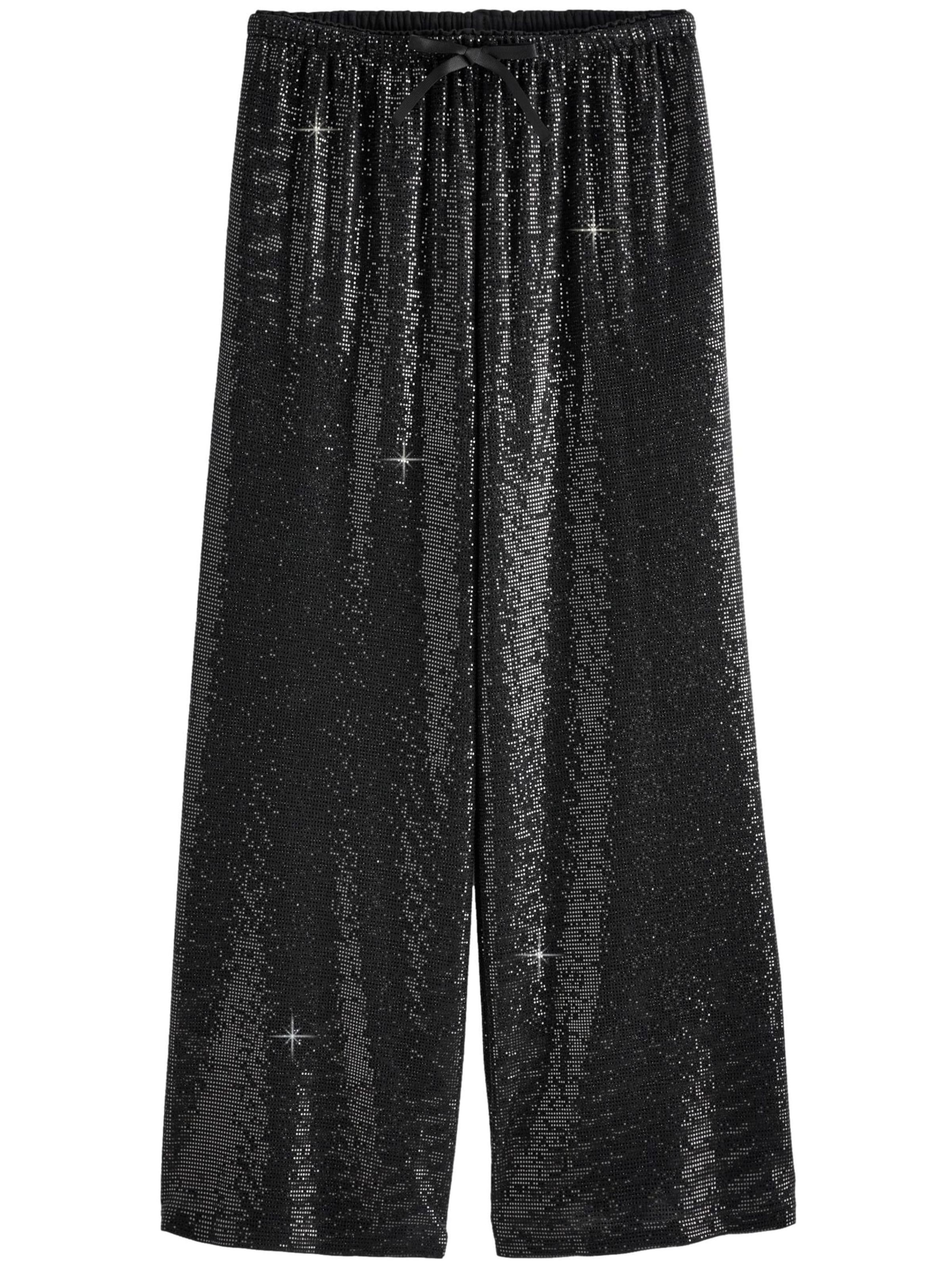 Wide Leg Pantalon Next en noir : devant