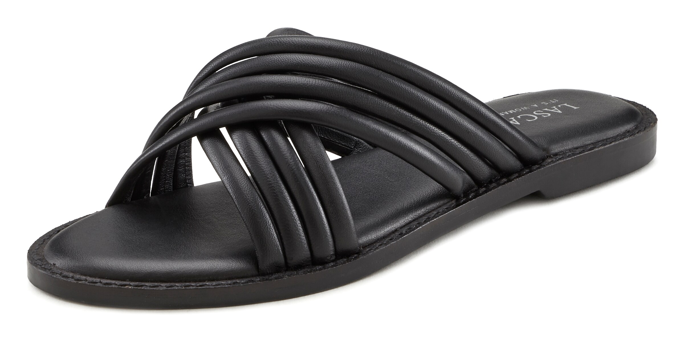 LASCANA Mules in Black: front