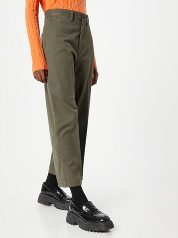 Polo Ralph Lauren Wide leg Trousers with creases in Green: front