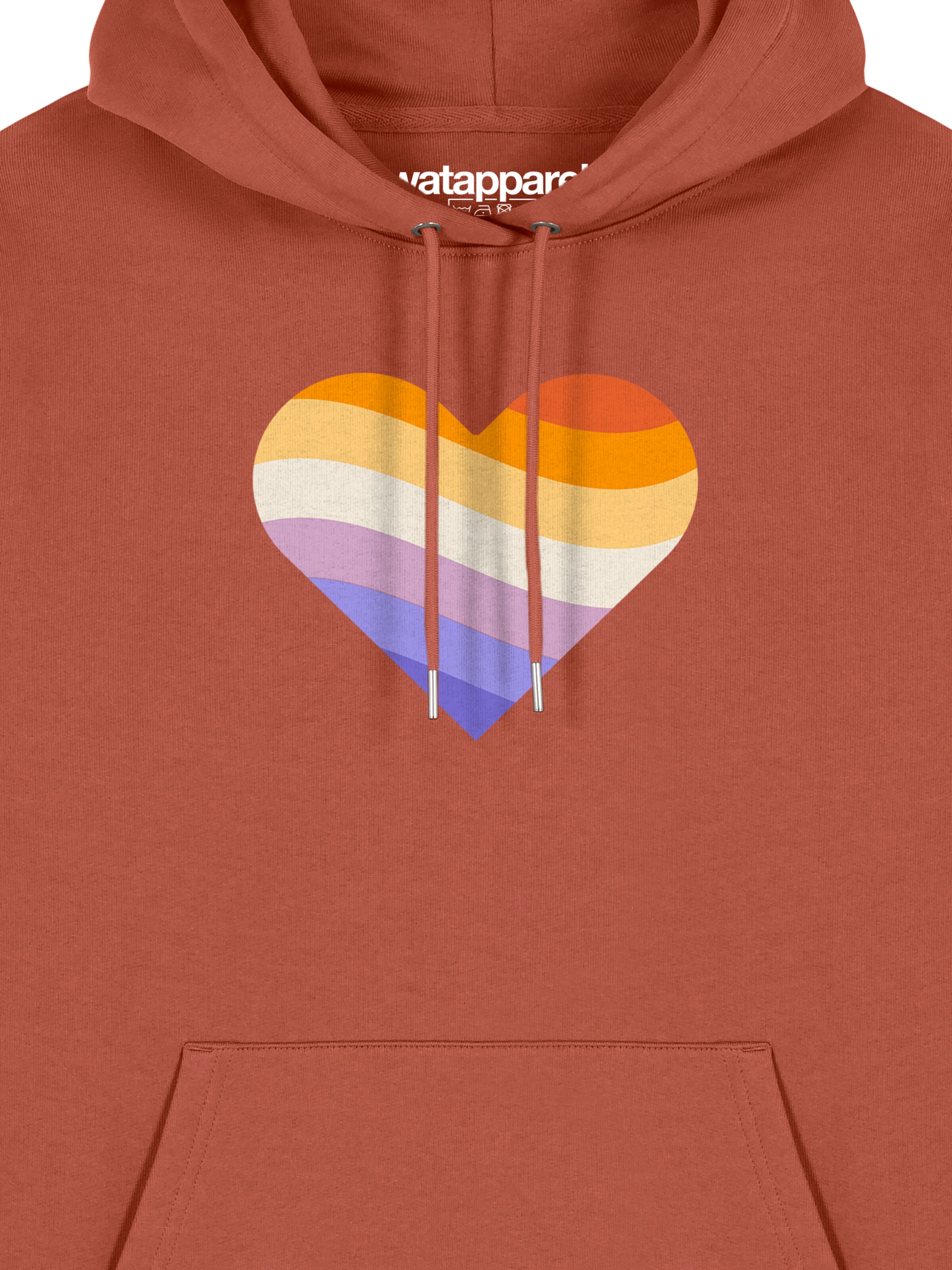 Sweat-shirt ' Rainbow Heart ' Watapparel en marron