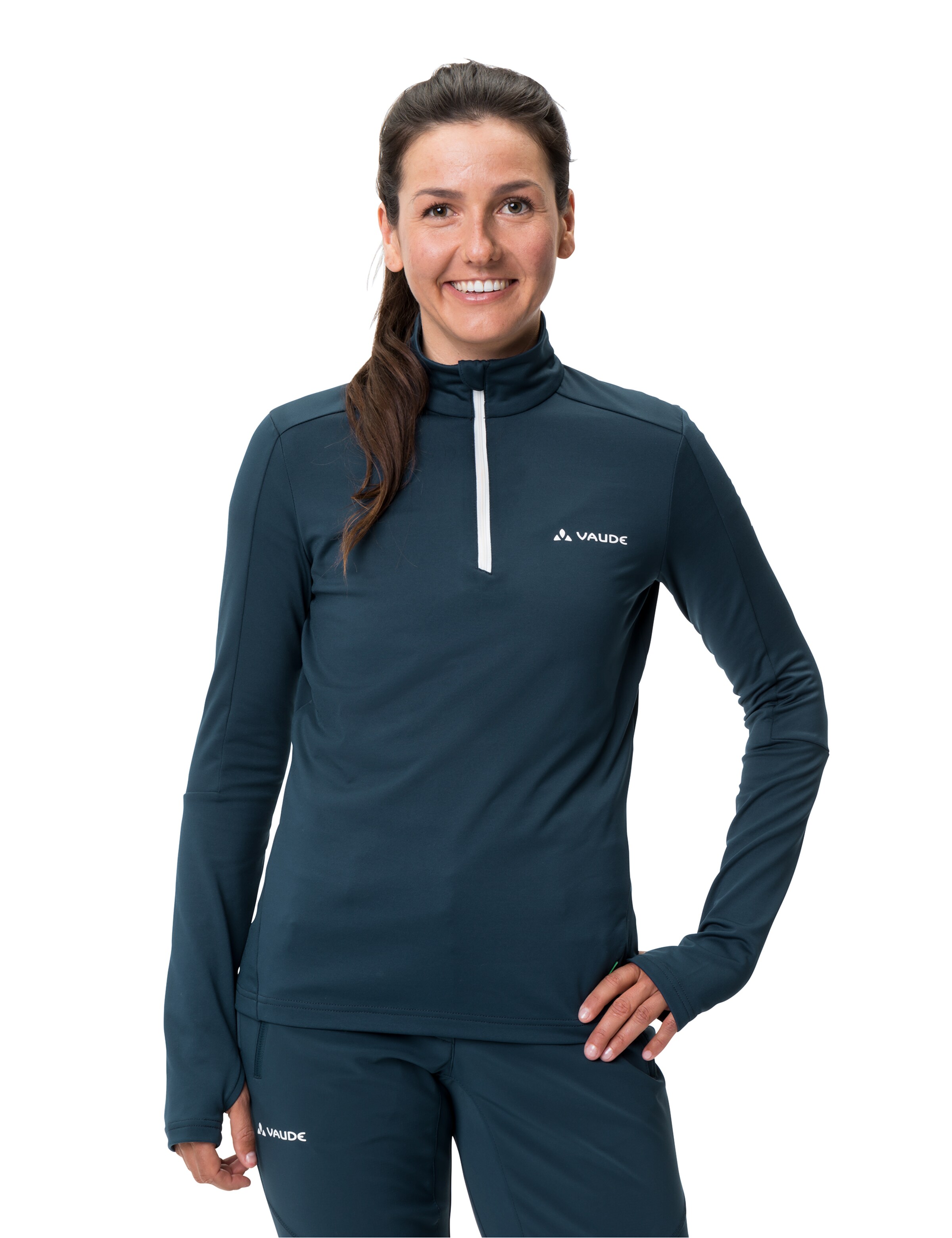 VAUDE Athletic Sweater 'Livigno' in Blue: front