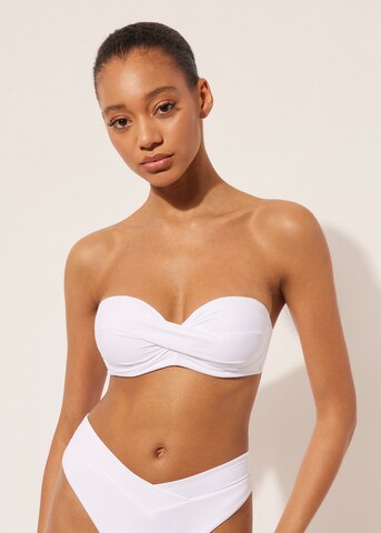 CALZEDONIA Bandeau Bikini Top 'Indonesia' in White: front