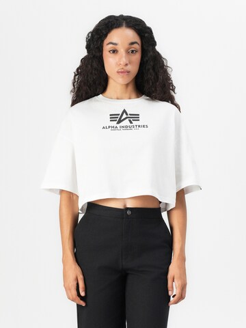 T-shirt ALPHA INDUSTRIES en blanc : devant