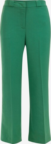 WE Fashion Zvonové kalhoty Kalhoty s puky – zelená: přední strana