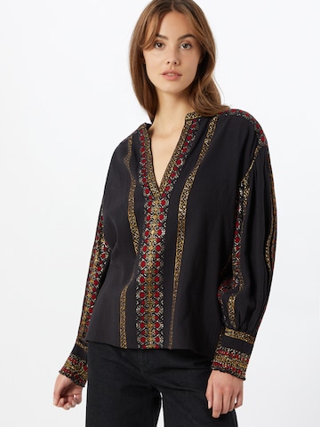 Mes Demoiselles Blouse 'Monalisa' in Zwart: voorkant