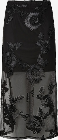 Gonna 'PCOFFIA HW' di PIECES in nero: frontale