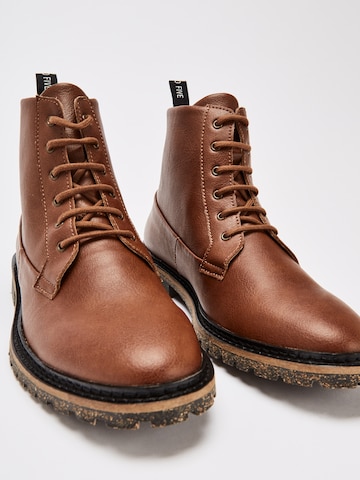 NINE TO FIVE Lace-Up Ankle Boots 'Miru' in Brown