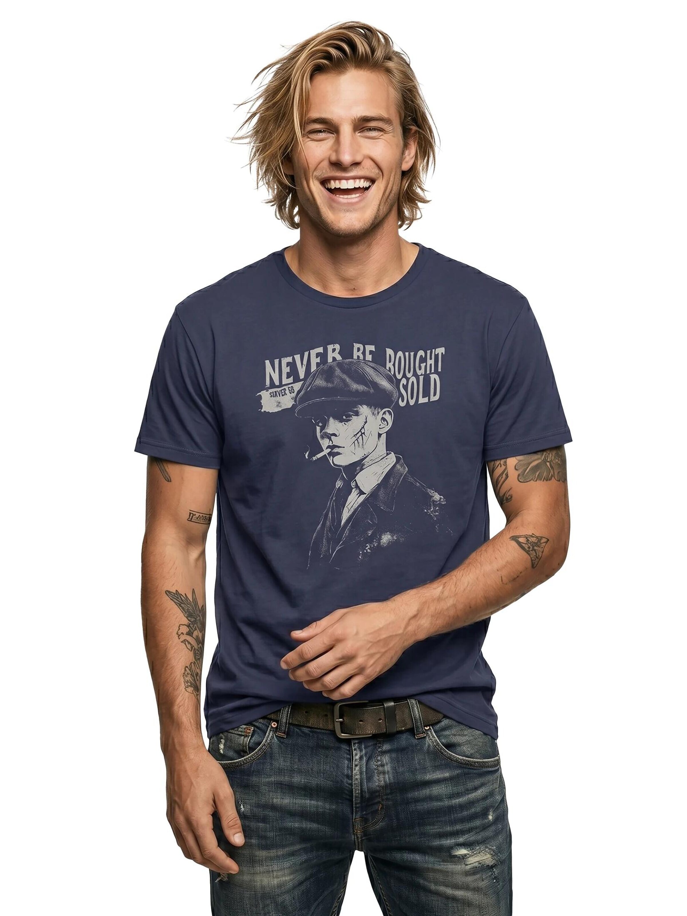 MAKAYA Shirt 'Never Be Bought' in Blue