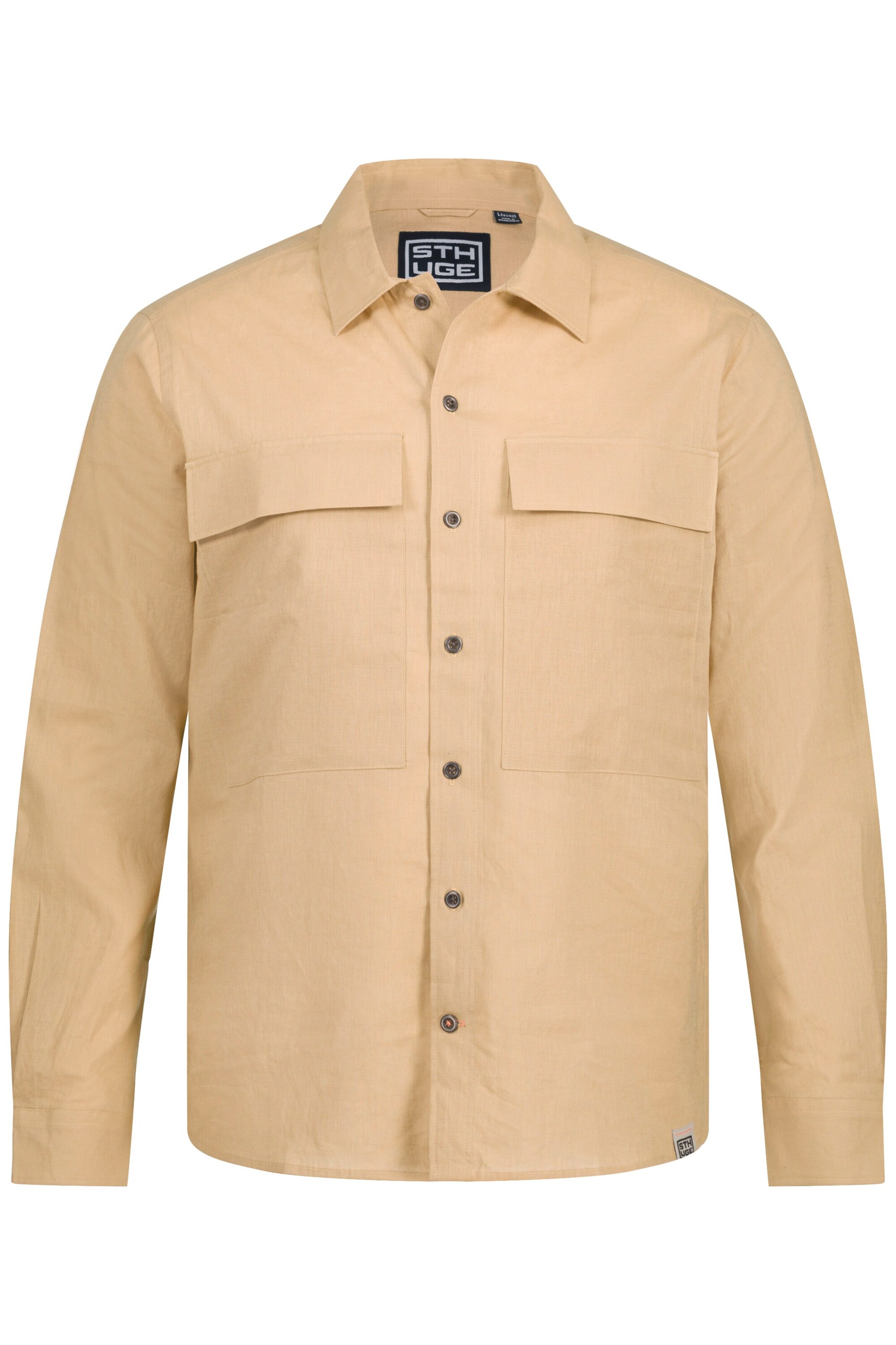 STHUGE Regular fit Button Up Shirt in Beige: front