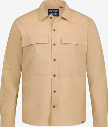 STHUGE Regular fit Button Up Shirt in Beige: front