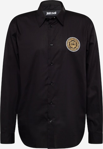 Just Cavalli Regular fit Button Up Shirt in Black: front