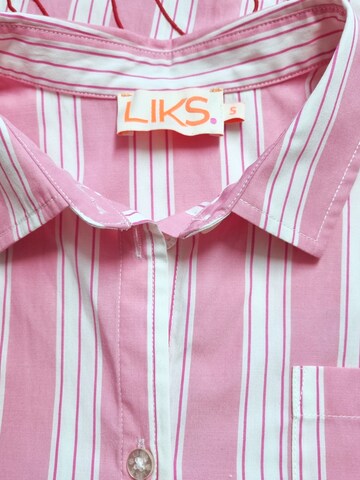 LIKS. Munich Blouse 'Bluse Streifen, Motiv im RT' in Roze