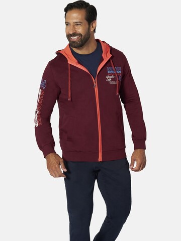 Jan Vanderstorm Sweatjacke 'Roderich' in Rot: Vorderseite