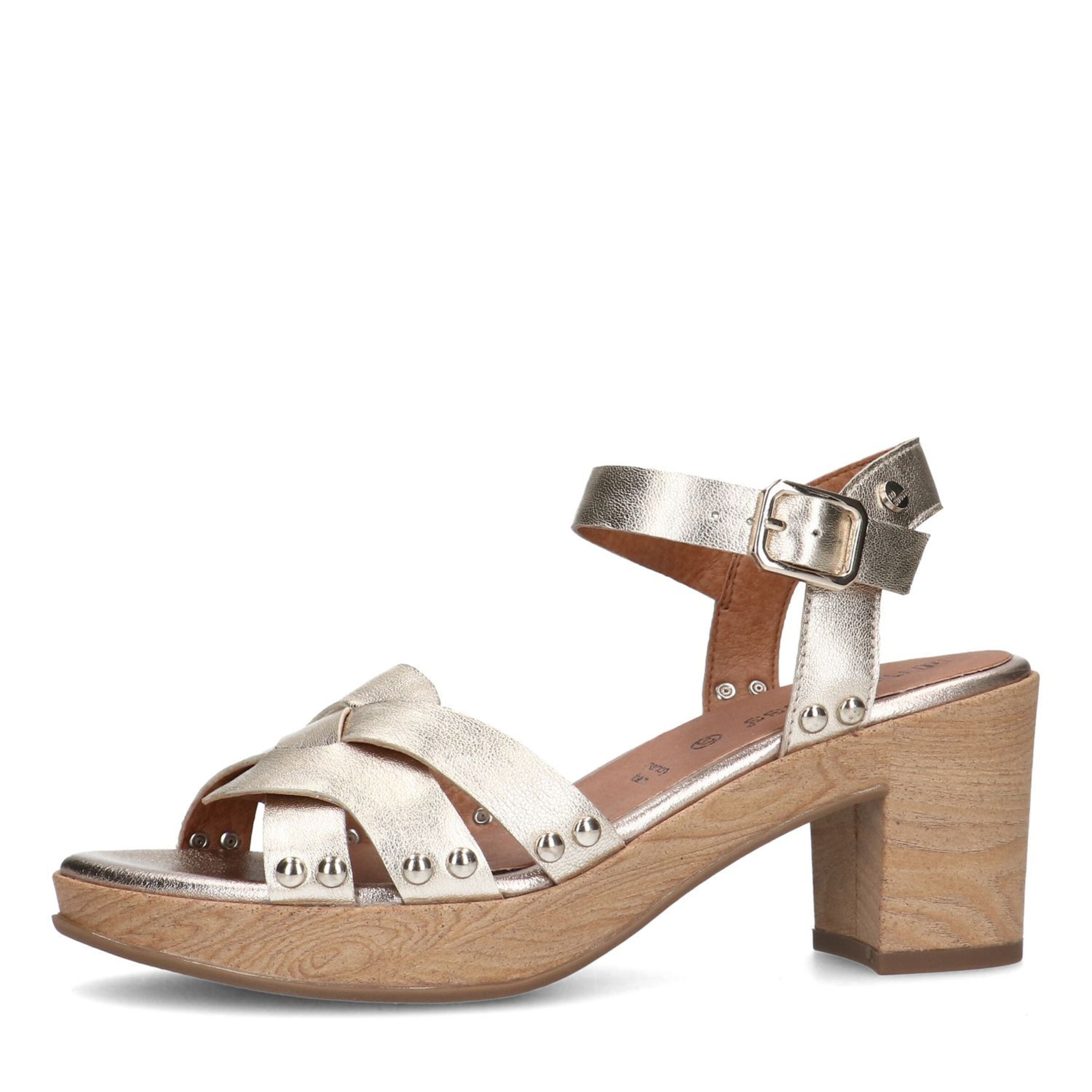 MANFIELD Sandale in Gold: Vorderseite