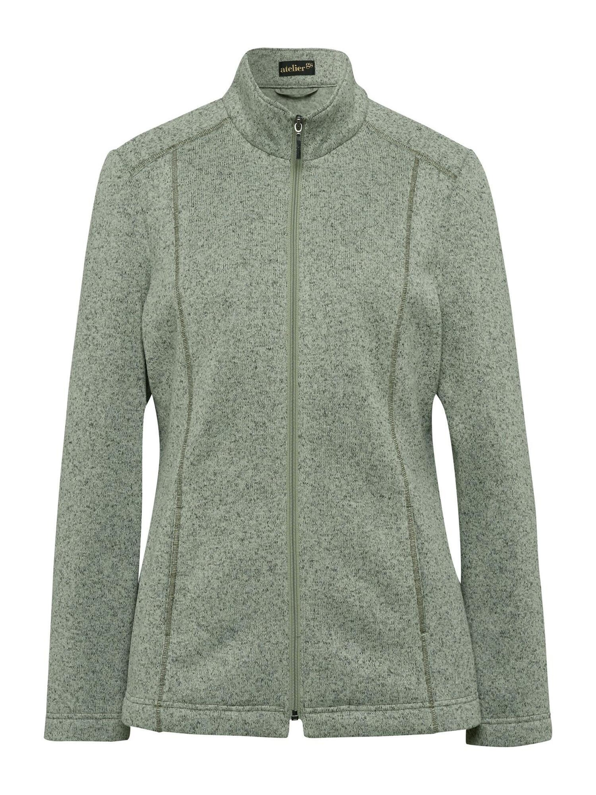 Goldner Fleecejacke in Grün: Vorderseite