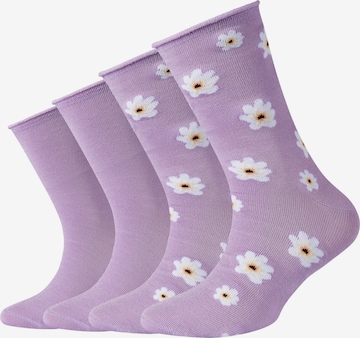 s.Oliver Socks 'Silky Touch Flower' in Purple: front